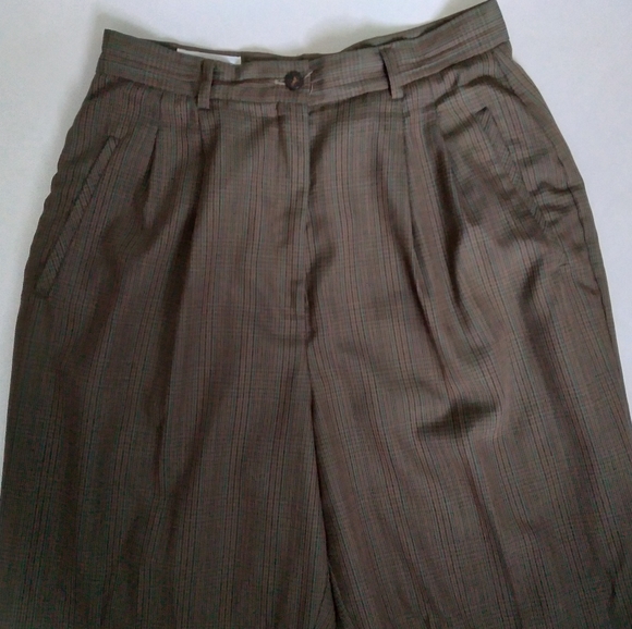 Lands' End Brown Plaid Size 10 Formal Pants - Picture 3 of 5